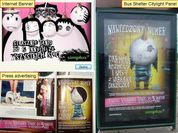 Internet, Press and Bus-shelter advertising of Simplus' HAUNTED NUMBER